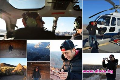 Тупалката пилотира хеликоптер над Гранд Каньон