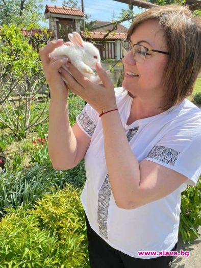 Нинова с уплашено зайче на село: Фото на деня