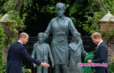 Помирени: принцовете Хари и Уилям застанаха един до друг за откриването на статуята на лейди Ди