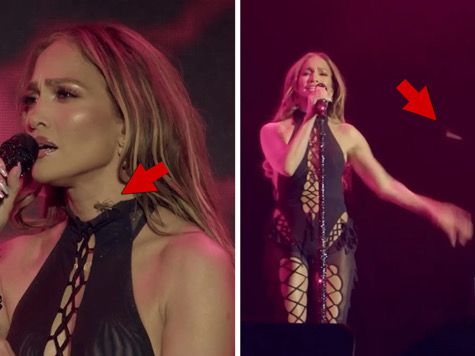 Дженифър Лопес невъзмутимо изхвърли щурец от врата си по време на концерт в Казахстан