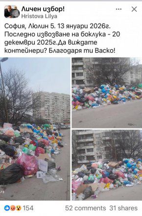 Люлин след 3 седмици БЕЗ ЧИСТЕНЕ: ФОТО НА ДЕНЯ