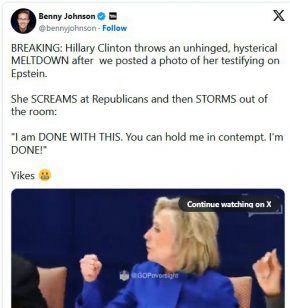 Хилъри избухна и получи нервен срив на разпита за Епстийн