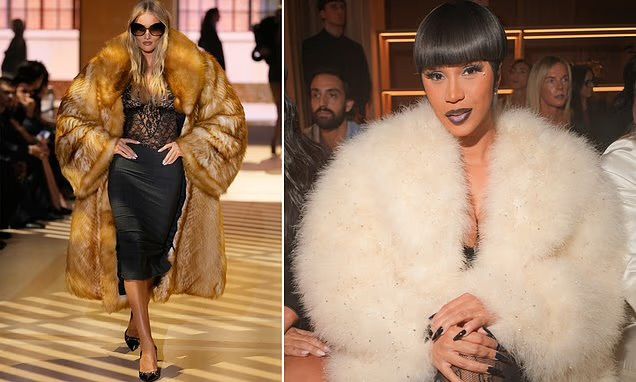 Роузи Хънгтингтън, Кандис и Cardi B на ревюто на Gucci в Милано