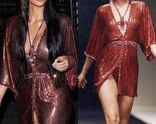 Ким Кардашиян блести в Paco Rabanne от 1995 г.